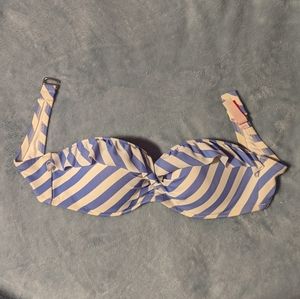 VS Blue Striped Bandeau Bikini Top (34A)